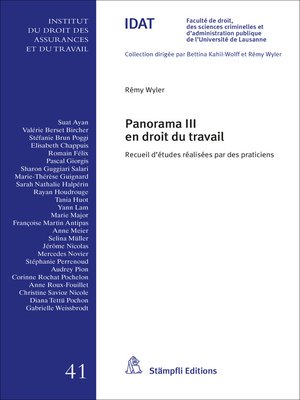 cover image of Panorama III en droit du travail
